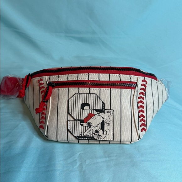 Bioworld White and Red Baseball Belt Bag